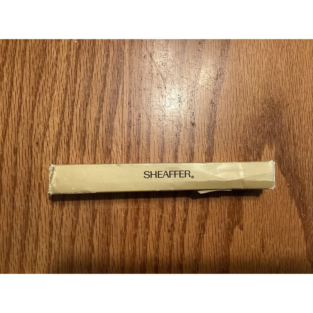 vintage sheaffer ballpoint pen click black/chrome trim clip with box